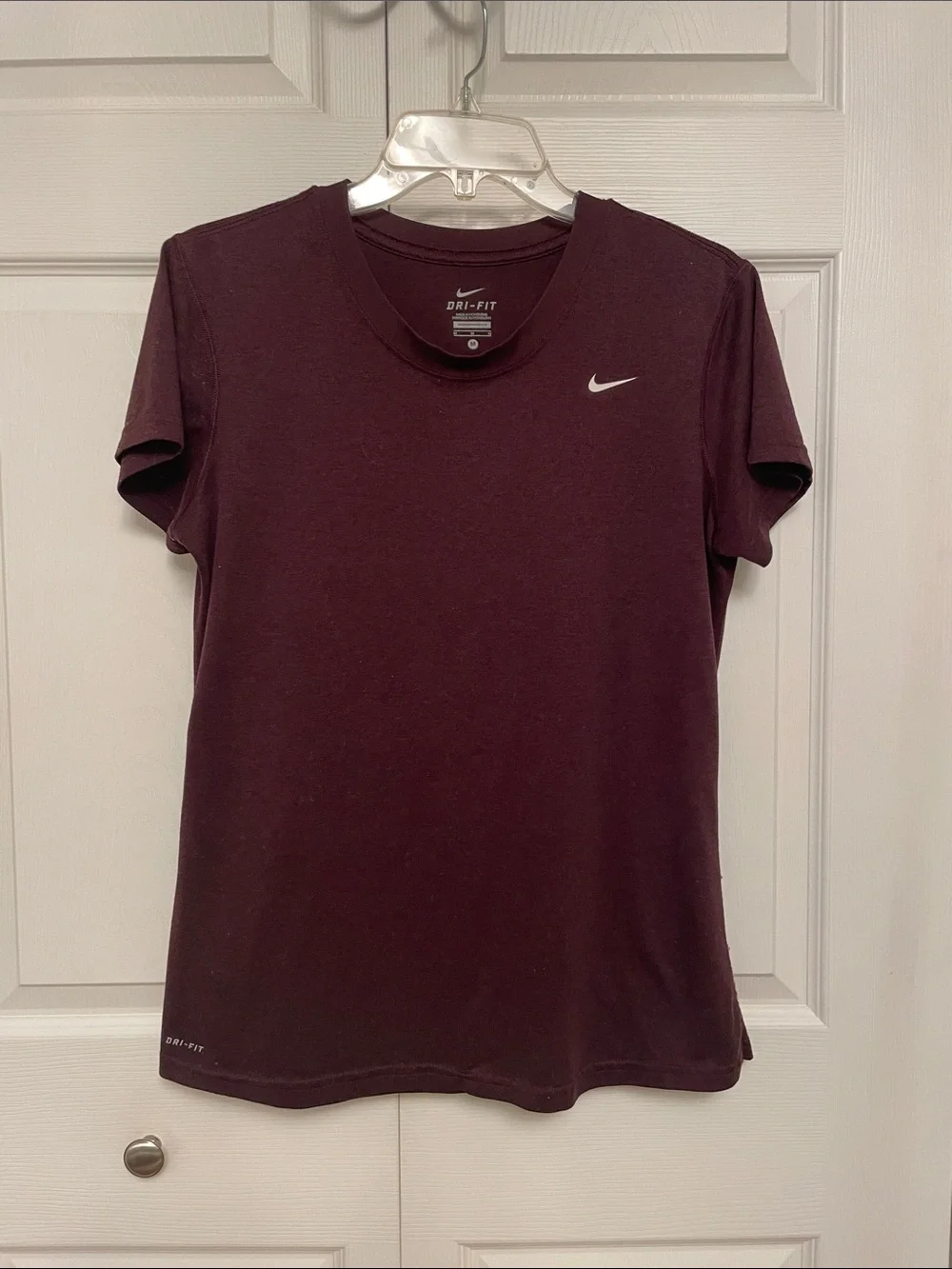 Nike Dri-Fit Medium Polyester Athletic Tee Shirt Dark Purple Color Lightly Used